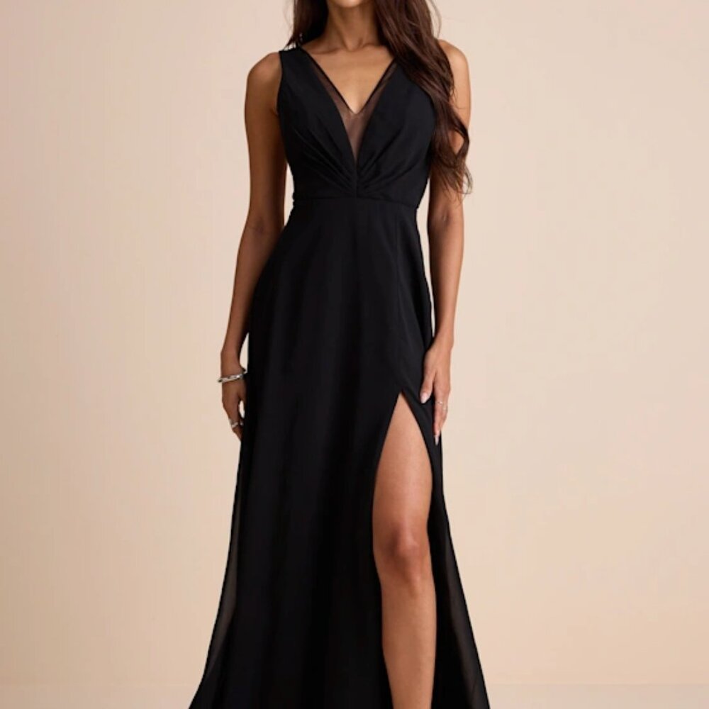 Lulus Simply Immaculate Black Backless Maxi Dress - Size S (NEW)